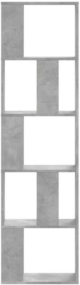 Knygų spinta, 5 aukštų, betono, 45x23,5x162,5cm, mediena