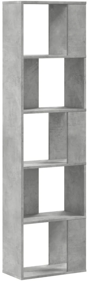 Knygų spinta, 5 aukštų, betono, 45x23,5x162,5cm, mediena