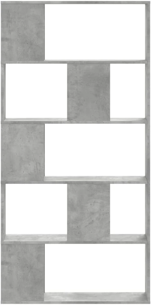Knygų spinta, 5 aukštų, betono, 80,5x23,5x162,5cm, mediena