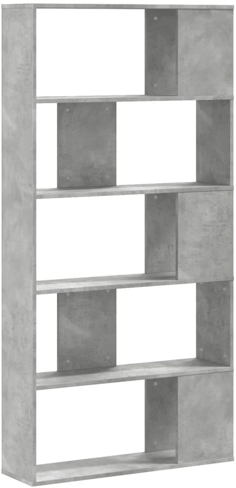 Knygų spinta, 5 aukštų, betono, 80,5x23,5x162,5cm, mediena