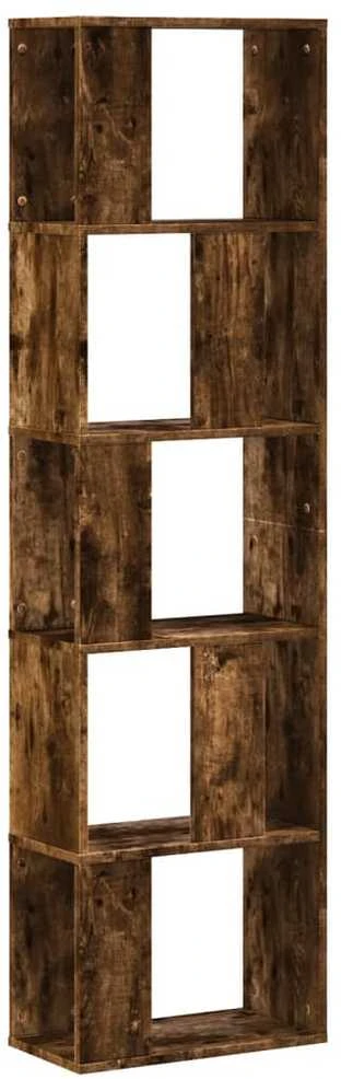 Knygų spinta, 5 aukštų, dūminė, 45x23,5x162,5cm, mediena