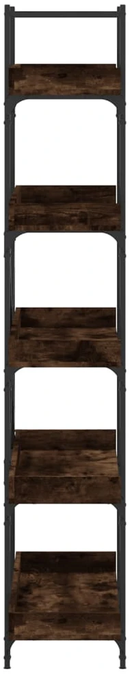 Knygų spinta, 5 aukštų, dūminio ąžuolo, 100x33x180,5cm, mediena