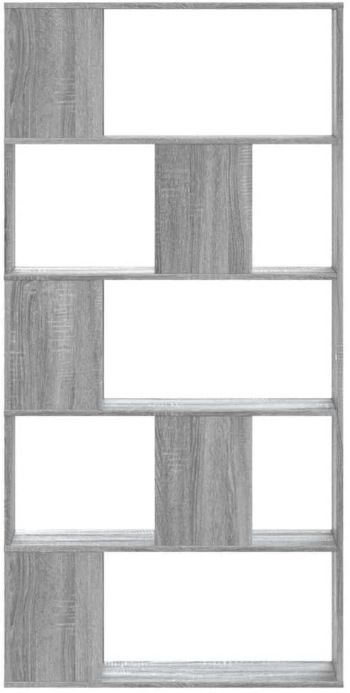 Knygų spinta, 5 aukštų, pilka, 80,5x23,5x162,5cm, mediena