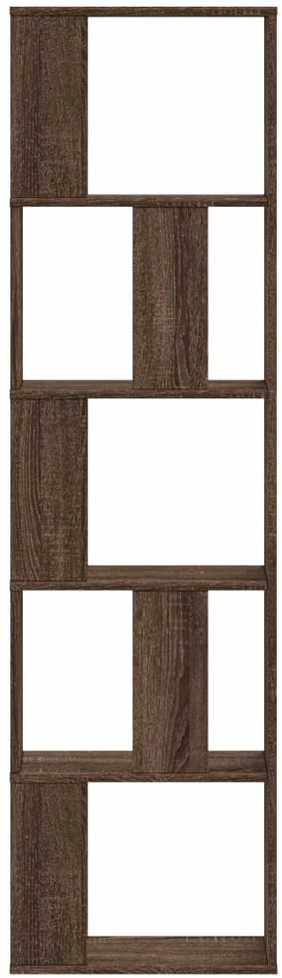 Knygų spinta, 5 aukštų, ruda, 45x23,5x162,5cm, mediena