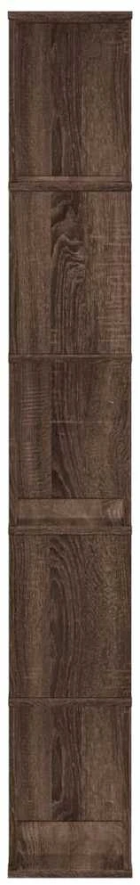 Knygų spinta, 5 aukštų, ruda, 45x23,5x162,5cm, mediena