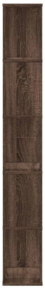 Knygų spinta, 5 aukštų, ruda, 45x23,5x162,5cm, mediena