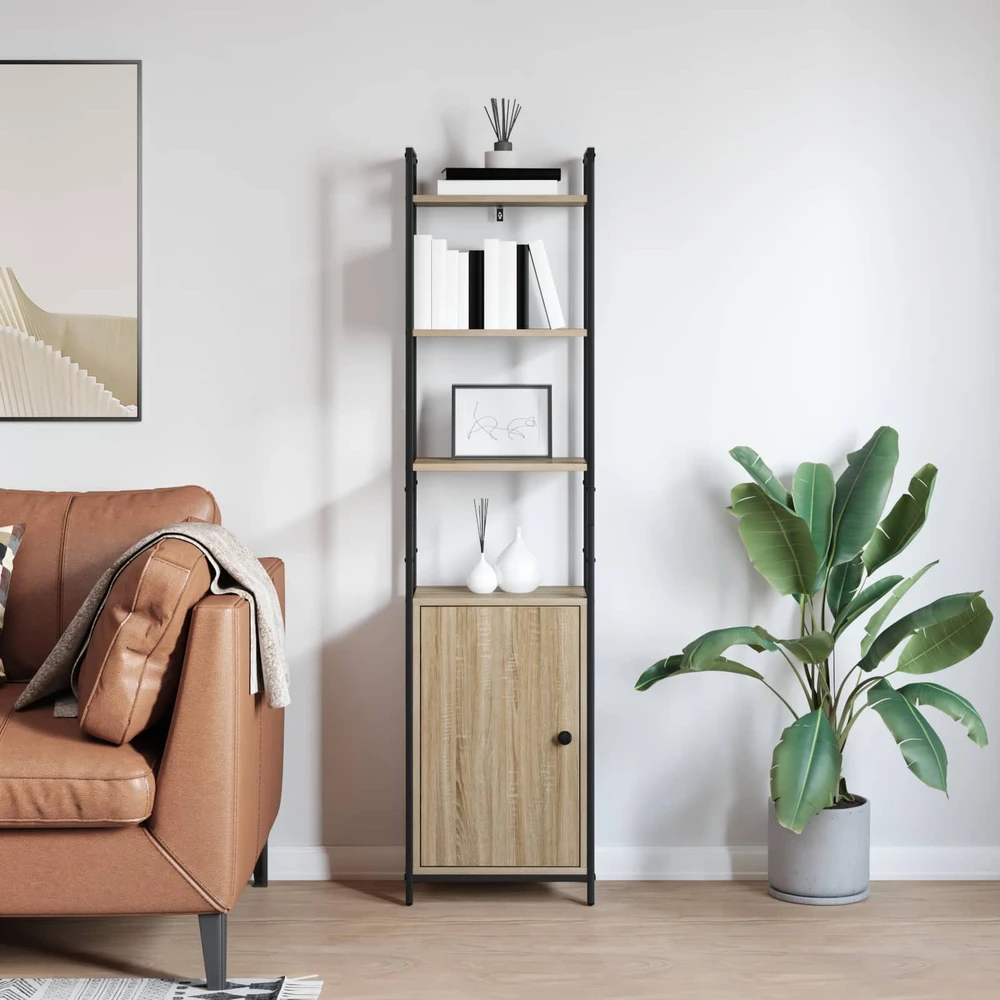Knygų spinta 6 aukštų 40 x 24 x 161 cm Apdirbta mediena