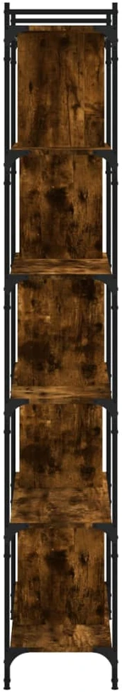 Knygų spinta, 6 aukštų, dūminio ąžuolo, 76x32x192cm, mediena