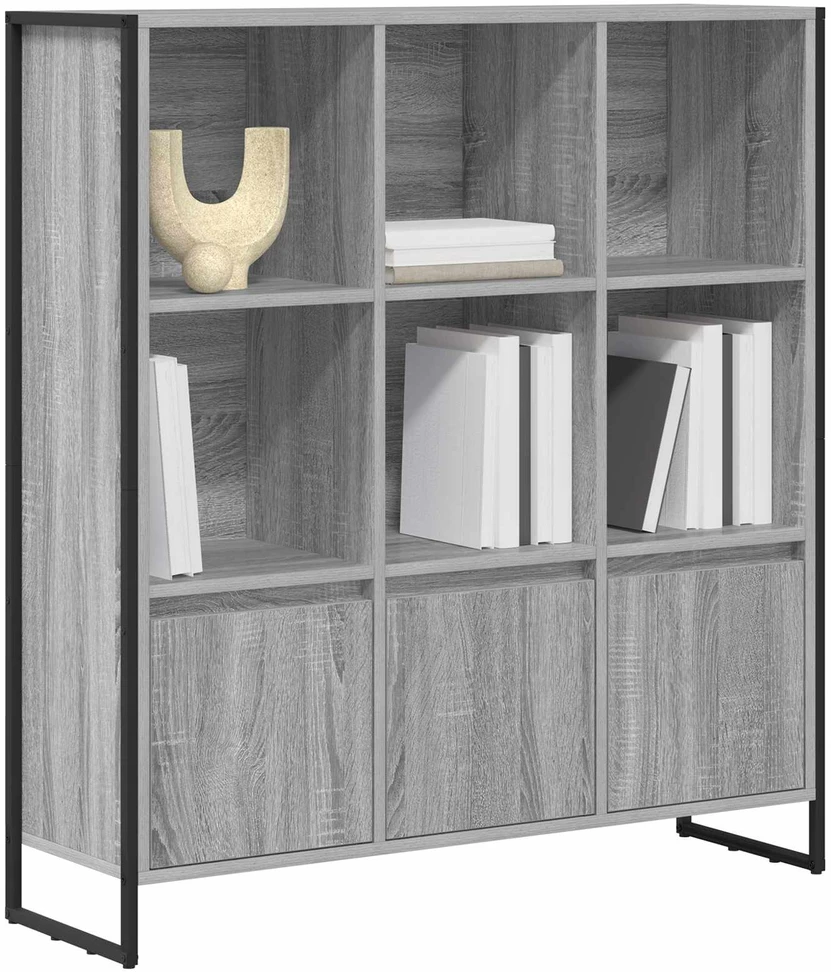 Knygų spinta 99,5 x 30 x 108 cm Apdirbta mediena Pilkas Sonoma