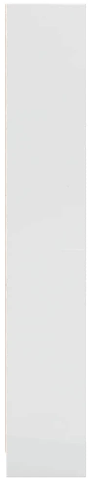 Knygų spinta, balta, 60x24x143cm, apdirbta mediena, blizgi