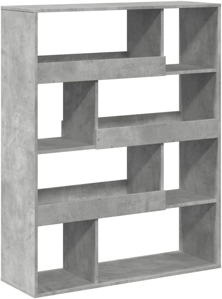 Knygų spinta, betono pilka, 100x33x125,5cm, apdirbta mediena