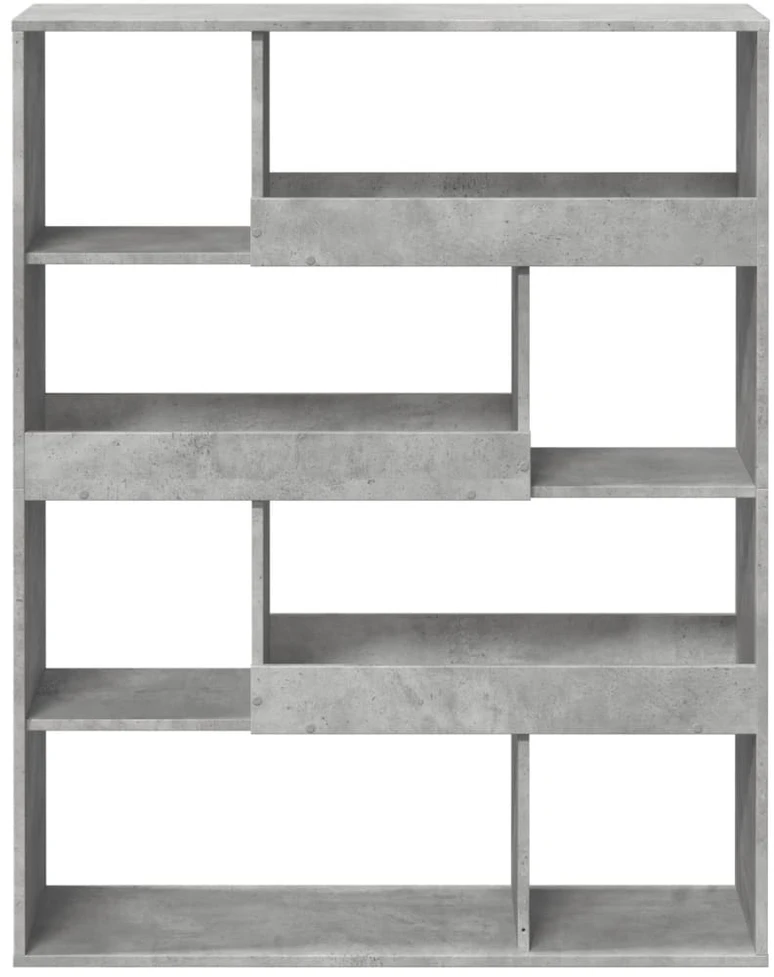 Knygų spinta, betono pilka, 100x33x125,5cm, apdirbta mediena
