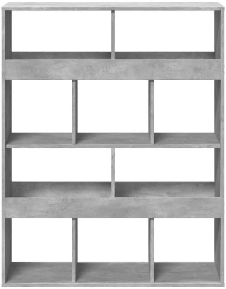 Knygų spinta, betono pilka, 100x33x125,5cm, apdirbta mediena