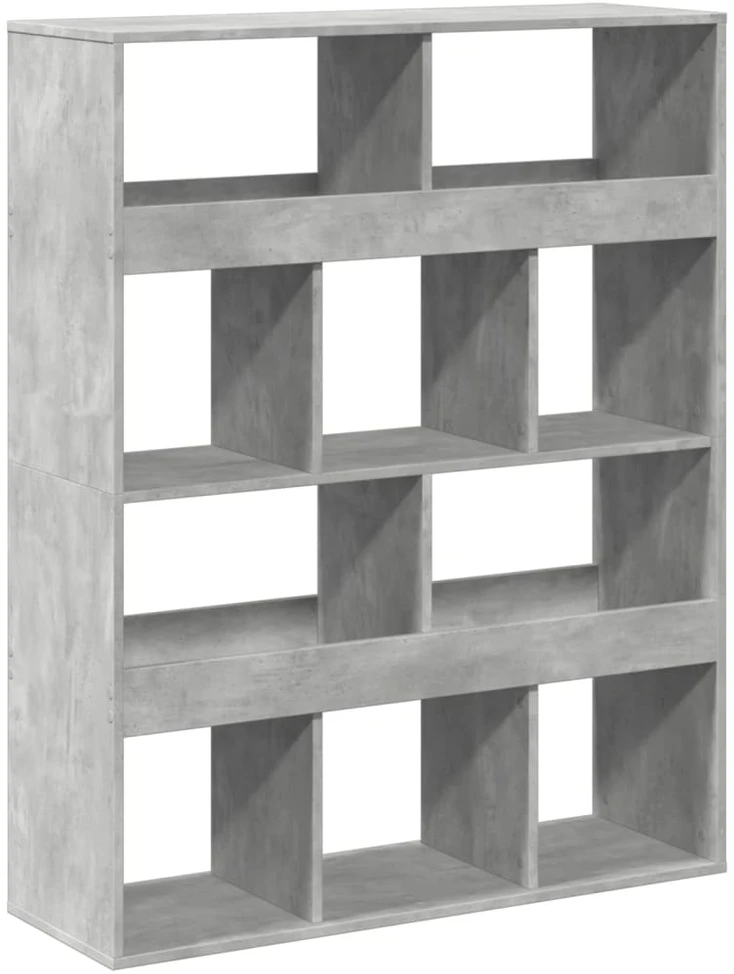 Knygų spinta, betono pilka, 100x33x125,5cm, apdirbta mediena
