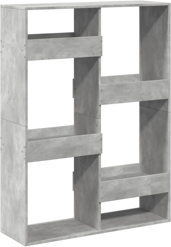 Knygų spinta, betono pilka, 100x33x135cm, apdirbta mediena