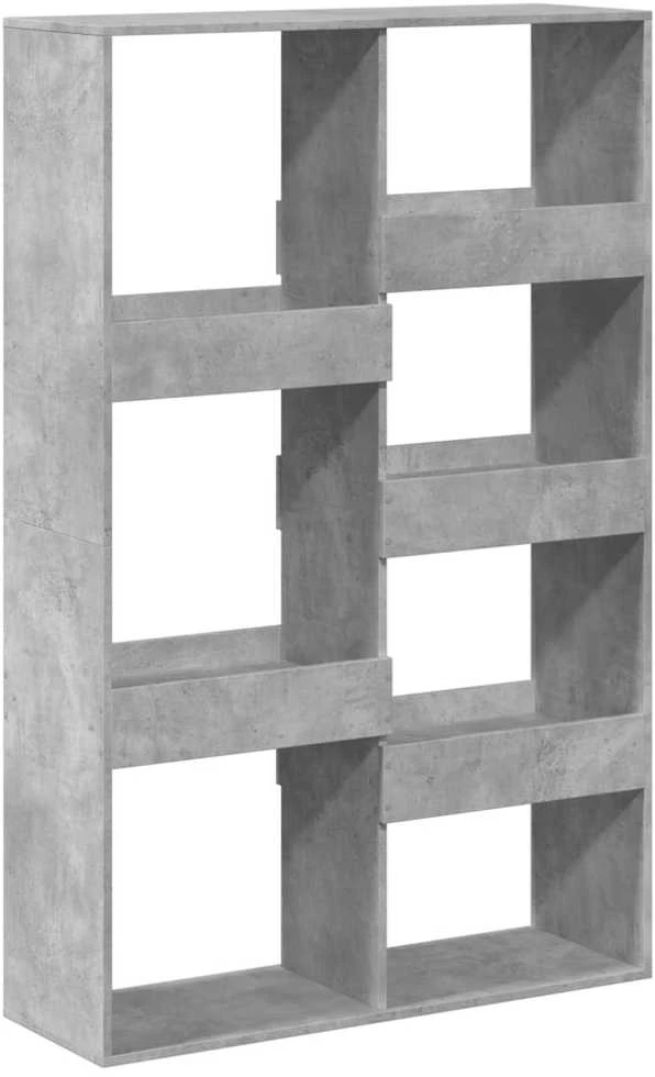 Knygų spinta, betono pilka, 100x33x155,5cm, apdirbta mediena