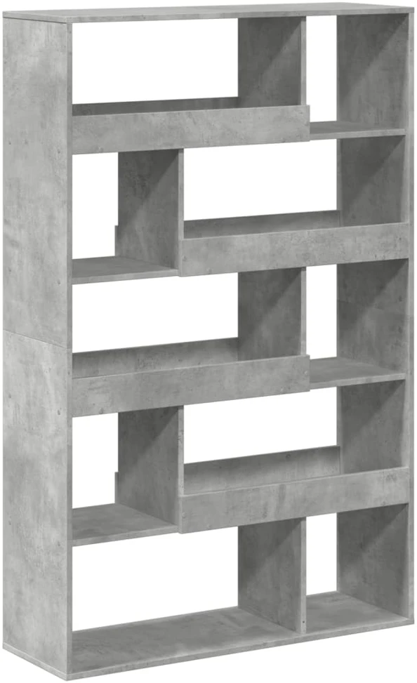 Knygų spinta, betono pilka, 100x33x156,5cm, apdirbta mediena