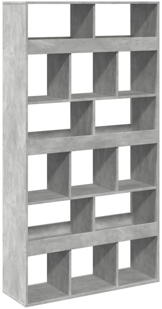 Knygų spinta, betono pilka, 100x33x187,5cm, apdirbta mediena