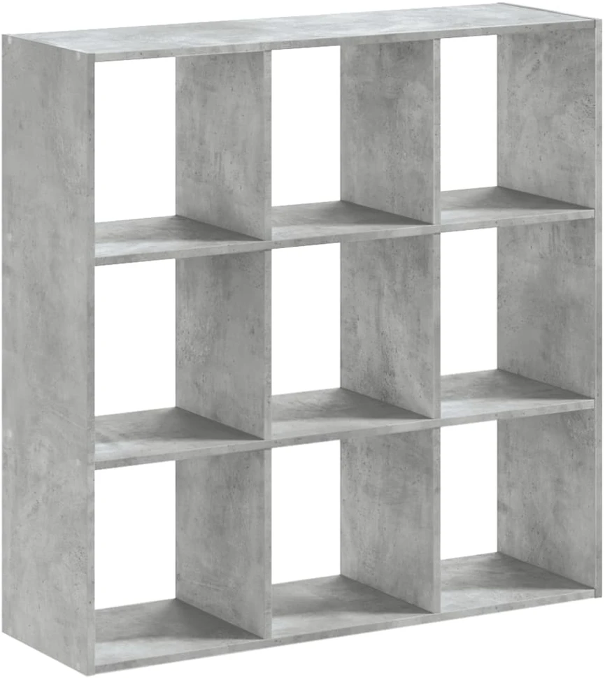 Knygų spinta, betono pilka, 102x32x102cm, apdirbta mediena