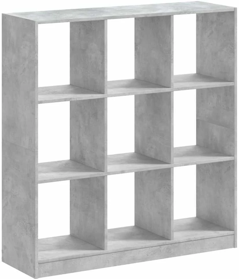 Knygų spinta, betono pilka, 102x32x108cm, apdirbta mediena