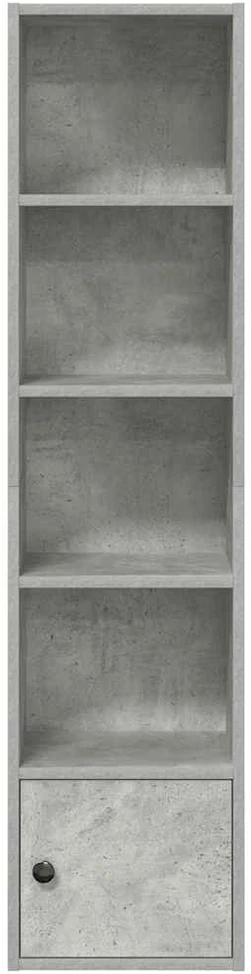 Knygų spinta, betono pilka, 31x24x127cm, apdirbta mediena
