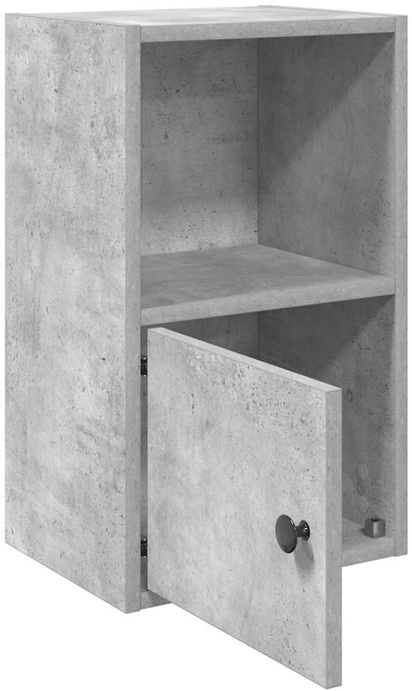 Knygų spinta, betono pilka, 31x24x52cm, apdirbta mediena