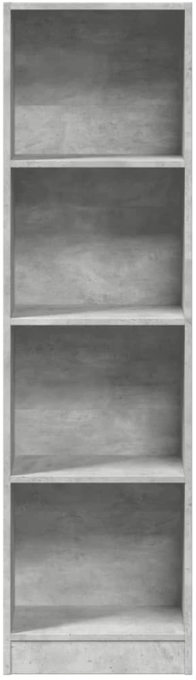 Knygų spinta, betono pilka, 40x24x143cm, apdirbta mediena