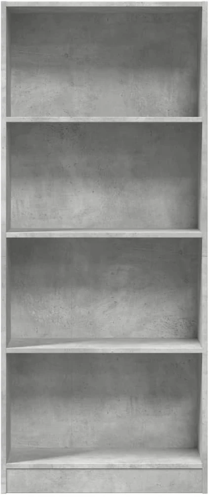 Knygų spinta, betono pilka, 60x24x143cm, apdirbta mediena