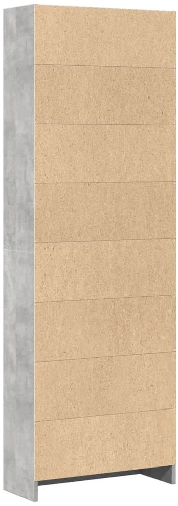 Knygų spinta, betono pilka, 60x24x176cm, apdirbta mediena