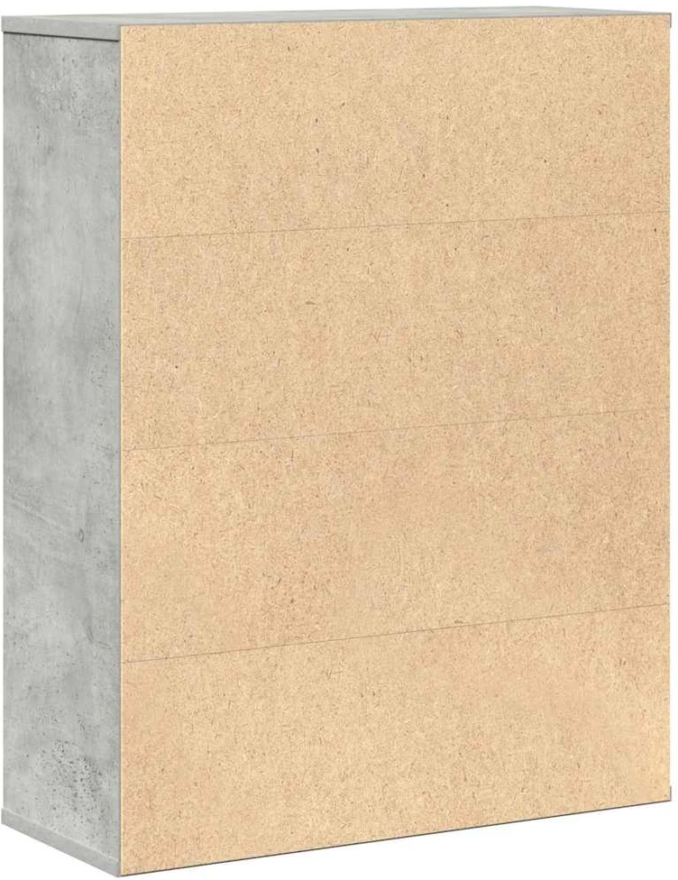 Knygų spinta, betono pilka, 60x24x76,5cm, apdirbta mediena