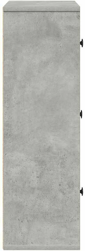 Knygų spinta, betono pilka, 60x24x76,5cm, apdirbta mediena