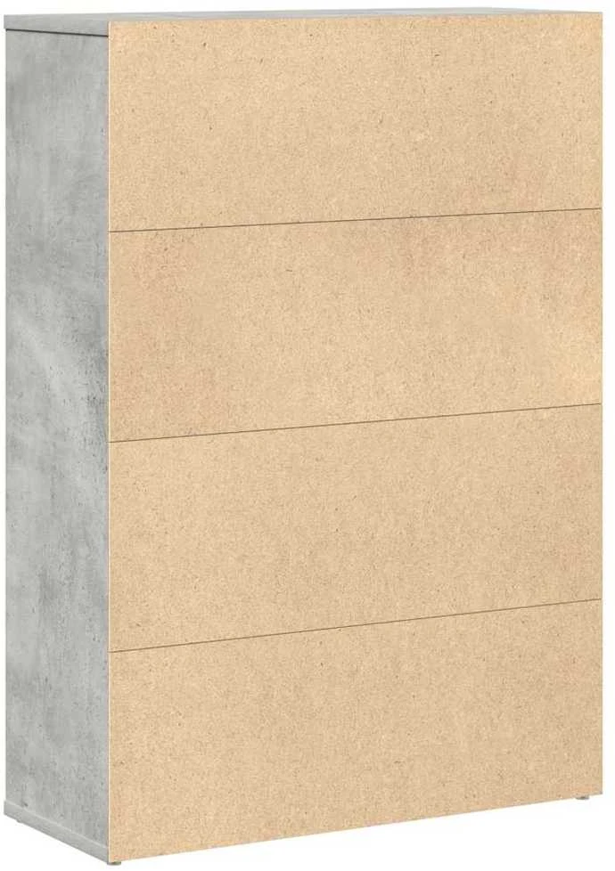 Knygų spinta, betono pilka, 60x24x85cm, apdirbta mediena