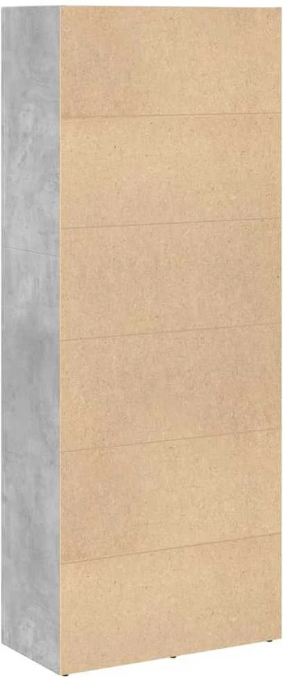 Knygų spinta, betono pilka, 60x30x152cm, apdirbta mediena