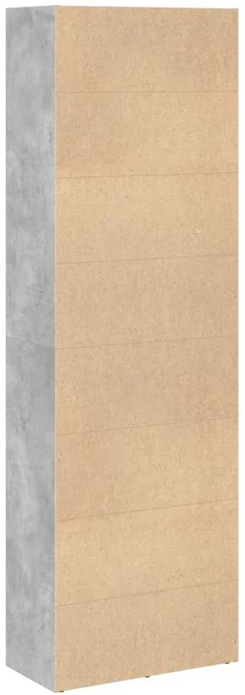 Knygų spinta, betono pilka, 60x30x189cm, apdirbta mediena