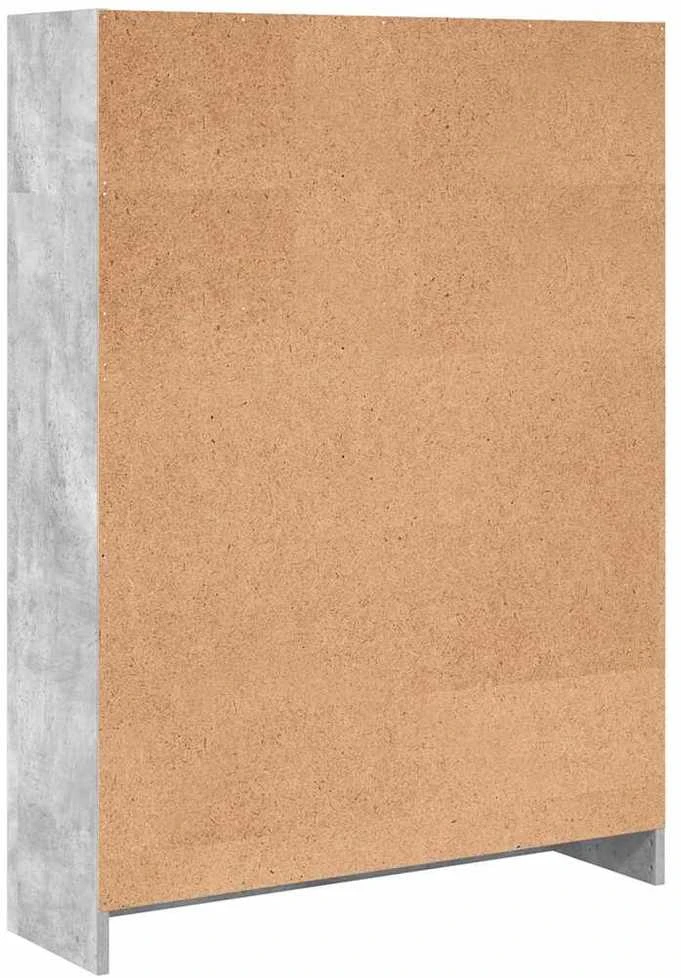 Knygų spinta, betono pilka, 80x24x109cm, apdirbta mediena