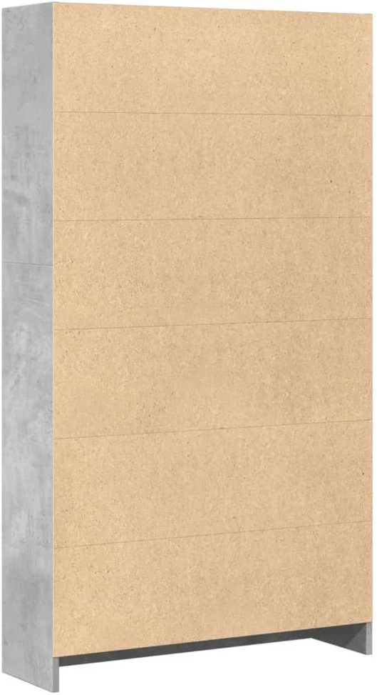 Knygų spinta, betono pilka, 80x24x143cm, apdirbta mediena