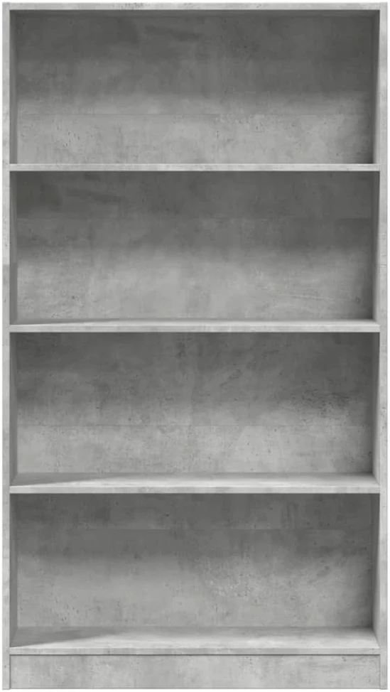 Knygų spinta, betono pilka, 80x24x143cm, apdirbta mediena