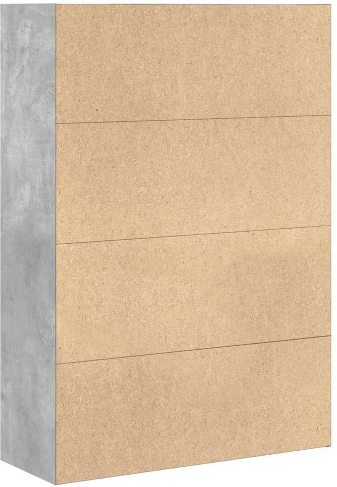 Knygų spinta, betono pilka, 80x30x114cm, apdirbta mediena