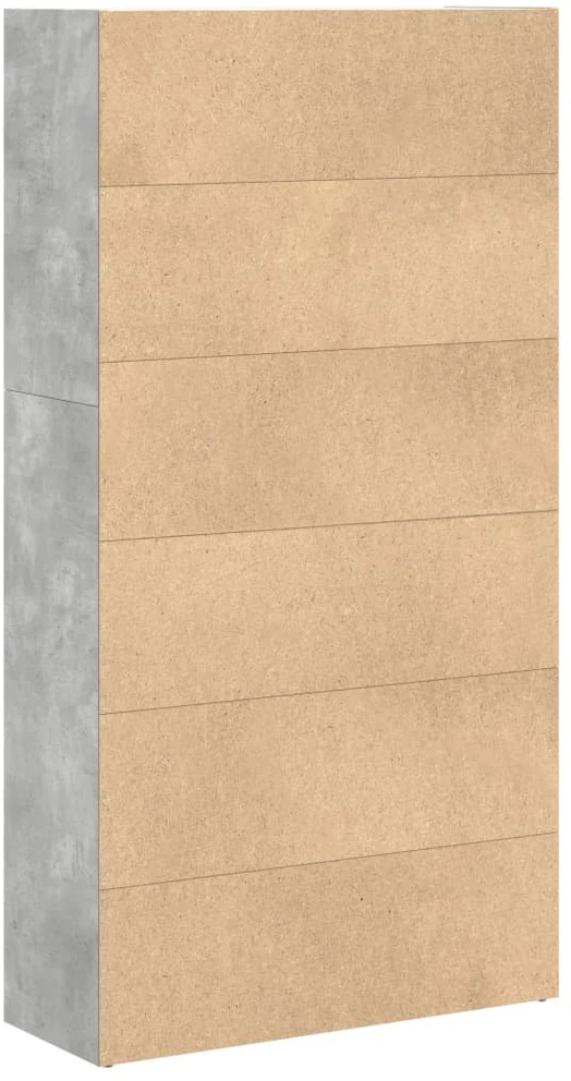 Knygų spinta, betono pilka, 80x30x152cm, apdirbta mediena