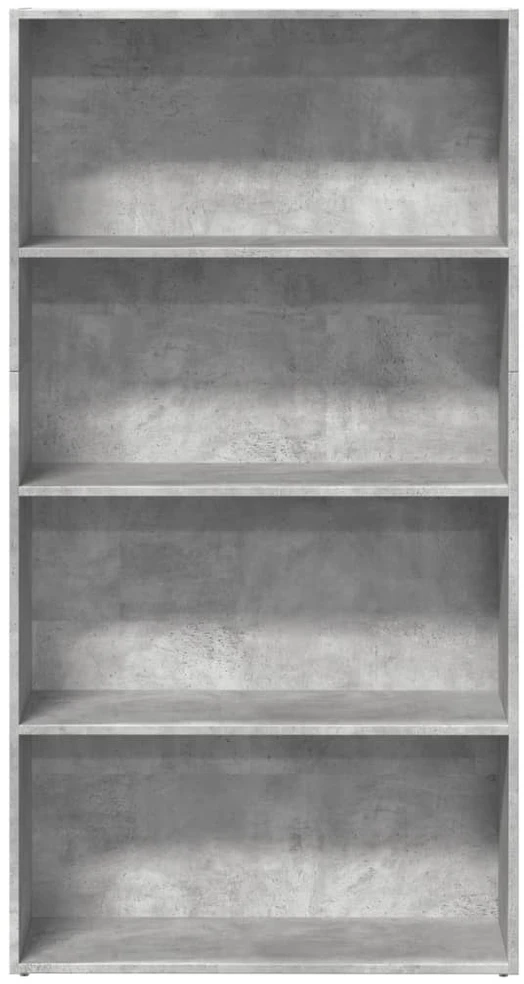 Knygų spinta, betono pilka, 80x30x152cm, apdirbta mediena