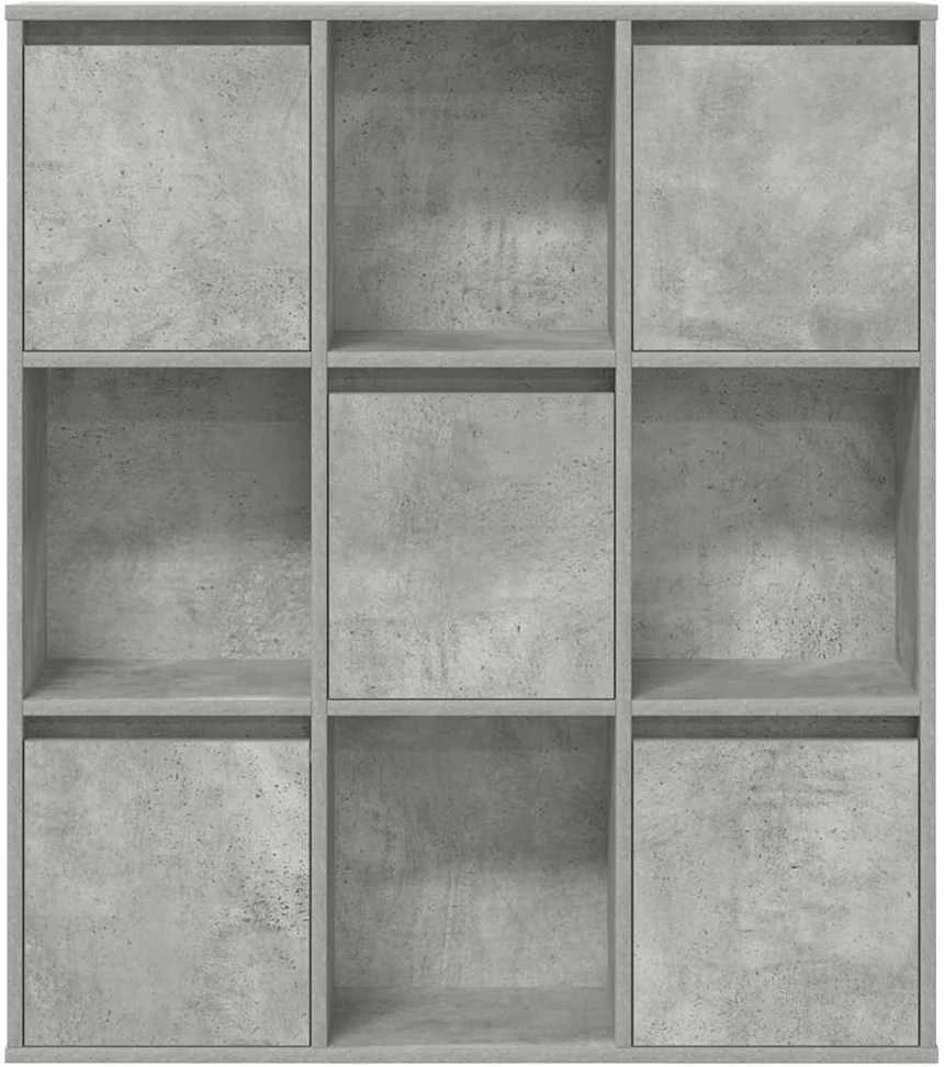 Knygų spinta, betono pilka, 89x24x101,5cm, apdirbta mediena