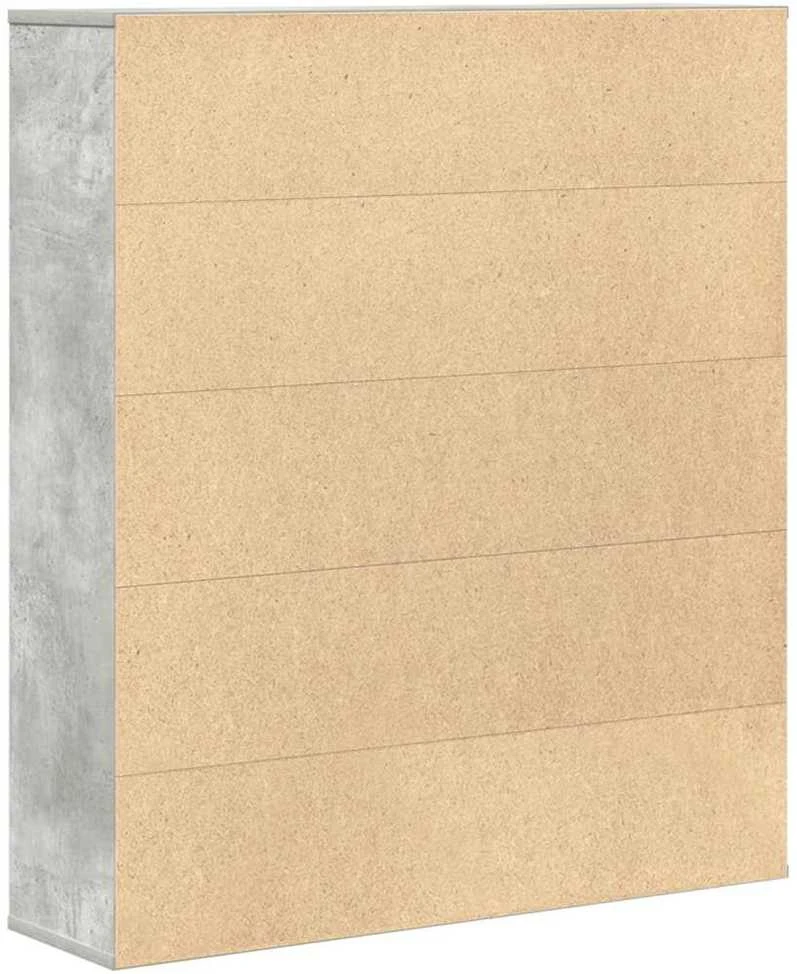 Knygų spinta, betono pilka, 89x24x101,5cm, apdirbta mediena