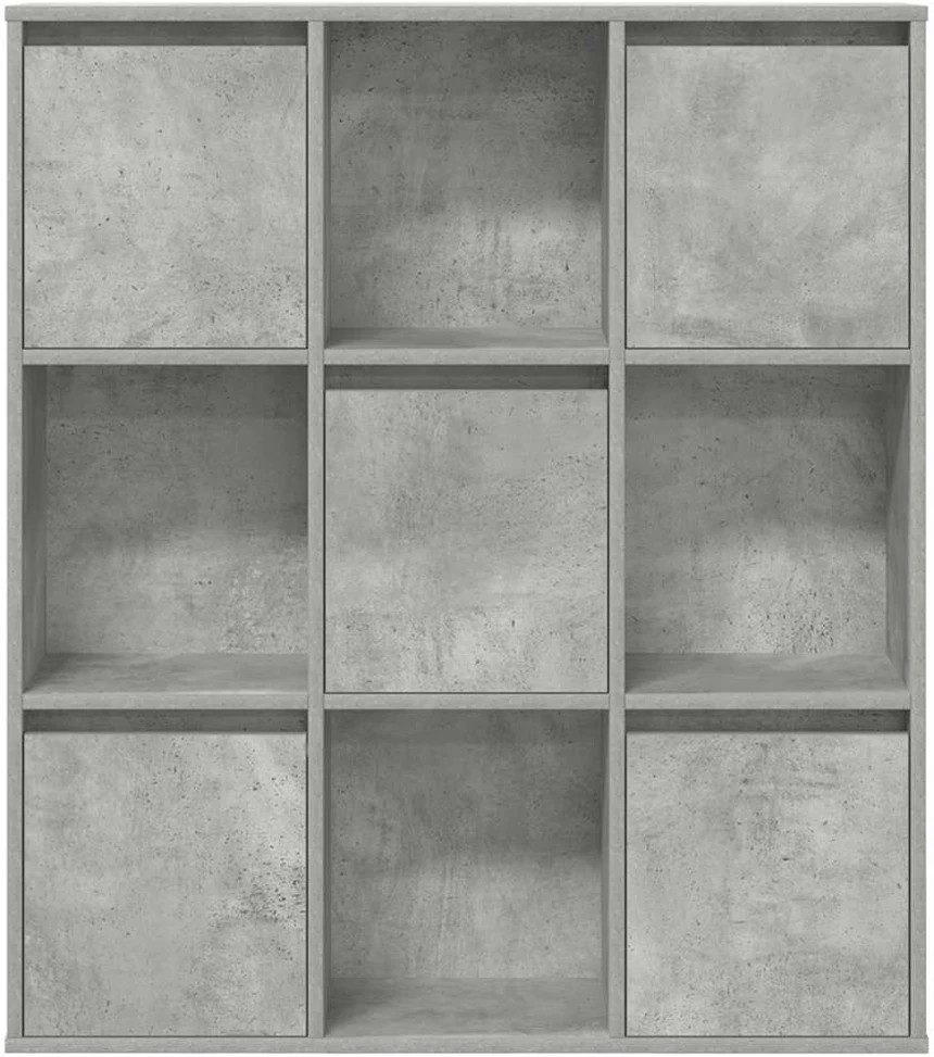 Knygų spinta, betono pilka, 89x24x101,5cm, apdirbta mediena