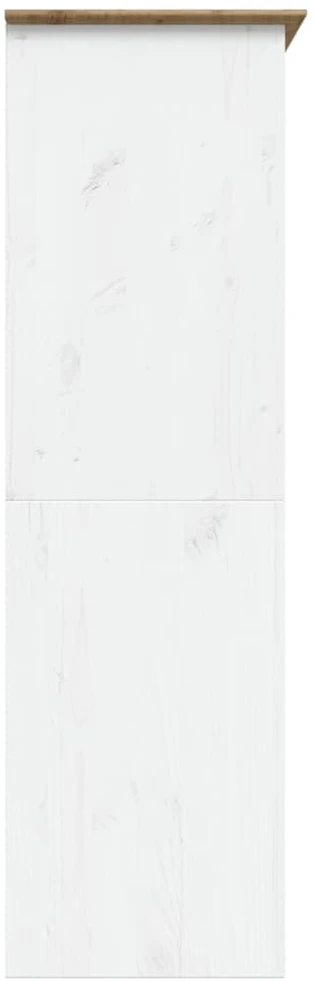 Knygų spinta BODO, balta/ruda, 146x53,5x173 cm, pušies masyvas