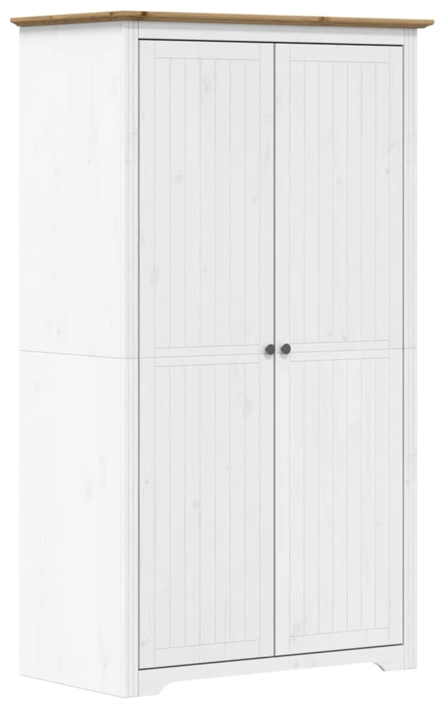 Knygų spinta BODO, balta/ruda, 99x53,5x173 cm, pušies masyvas