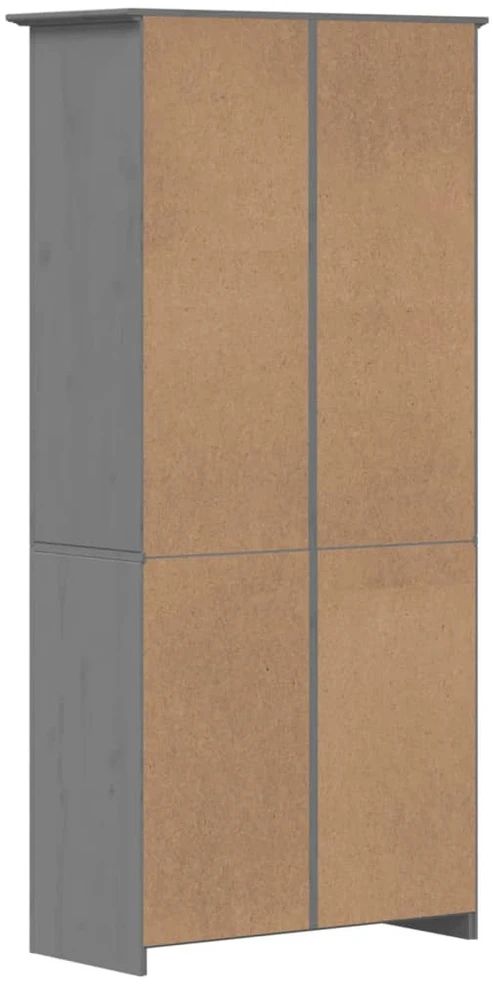 Knygų spinta BODO, pilka, 82x40x173cm, pušies medienos masyvas