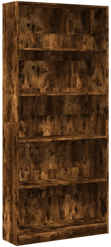 Knygų spinta, dūminio ąžuolo, 80x24x176cm, apdirbta mediena