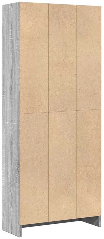 Knygų spinta, pilka ąžuolo, 60x24x143cm, apdirbta mediena