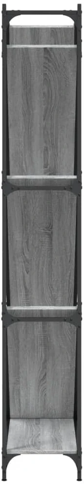 Knygų spinta, pilka ąžuolo, 79x30x180cm, mediena ir metalas