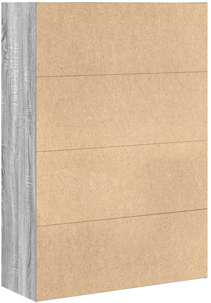Knygų spinta, pilka ąžuolo, 80x30x114cm, apdirbta mediena